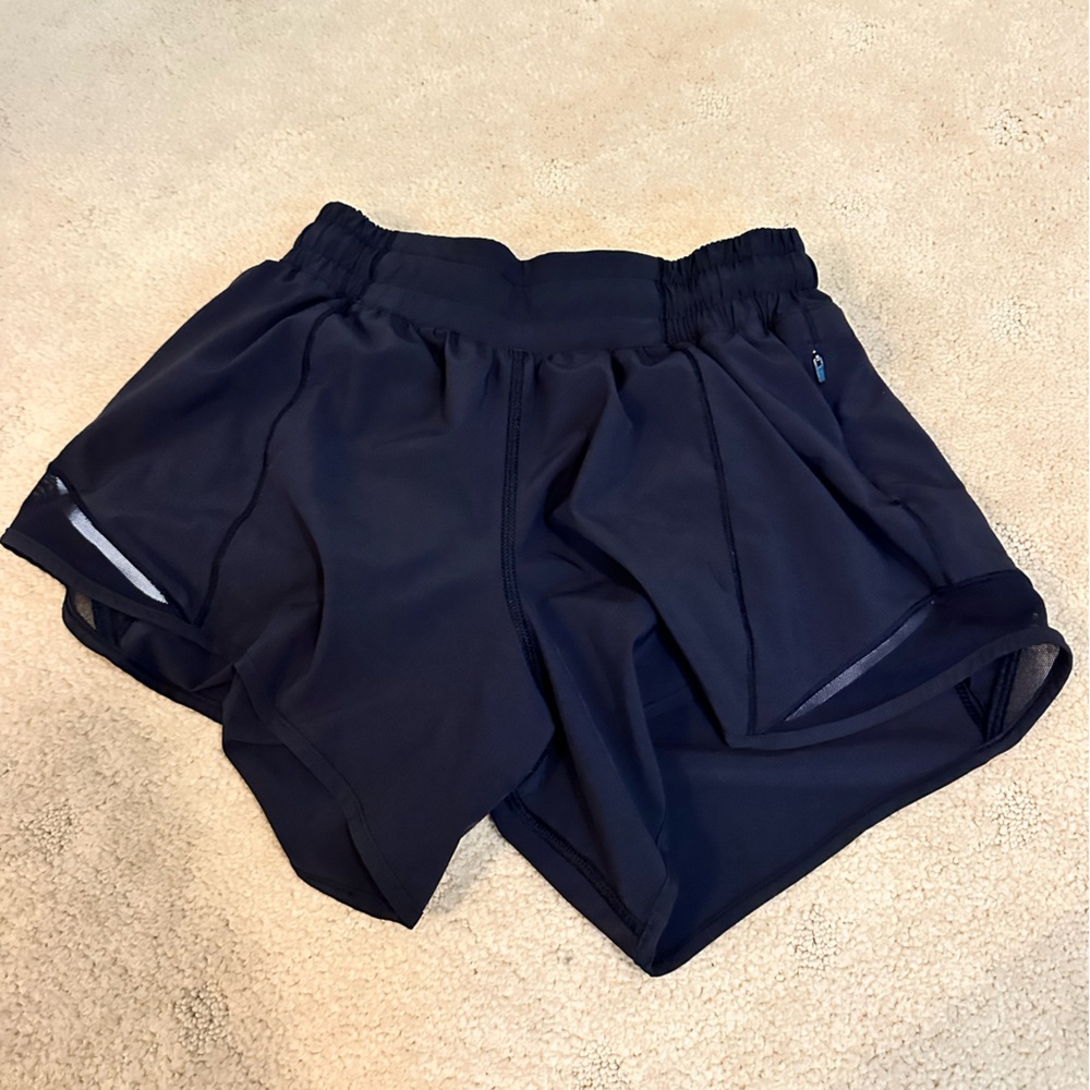 Lululemon Athletica Black Athletic Shorts Moisture-Wicking Elastic Waistband
